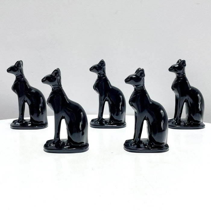 Large 4inch Black Obsidian Sphynx Cat Carving Wholesale