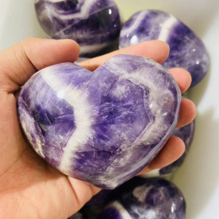 Large Chevron Amethyst Heart 3-4in Crystal Wholesale