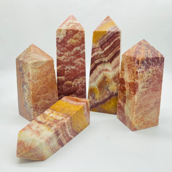 Large Fat Red Dali Jasper Four-Sided Tower Point Wholesale