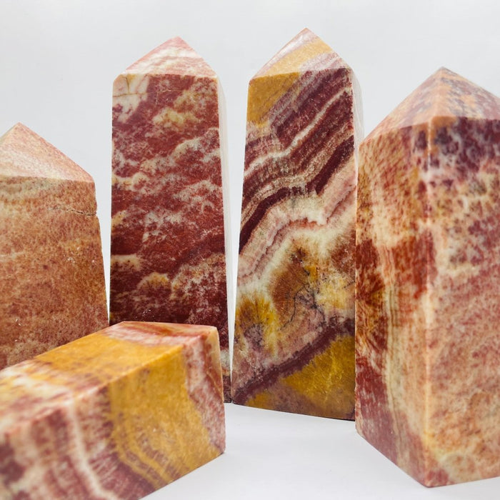 Large Fat Red Dali Jasper Four-Sided Tower Point Wholesale