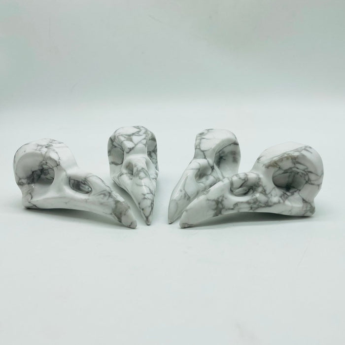Large Howlite Crow Skull Carving Wholesale
