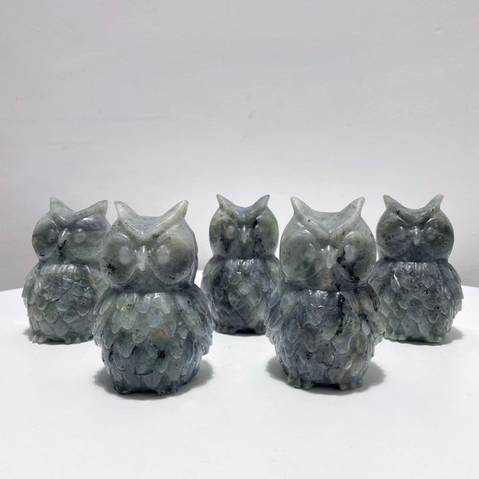 Large Labradorite Owl Carving Wholesale