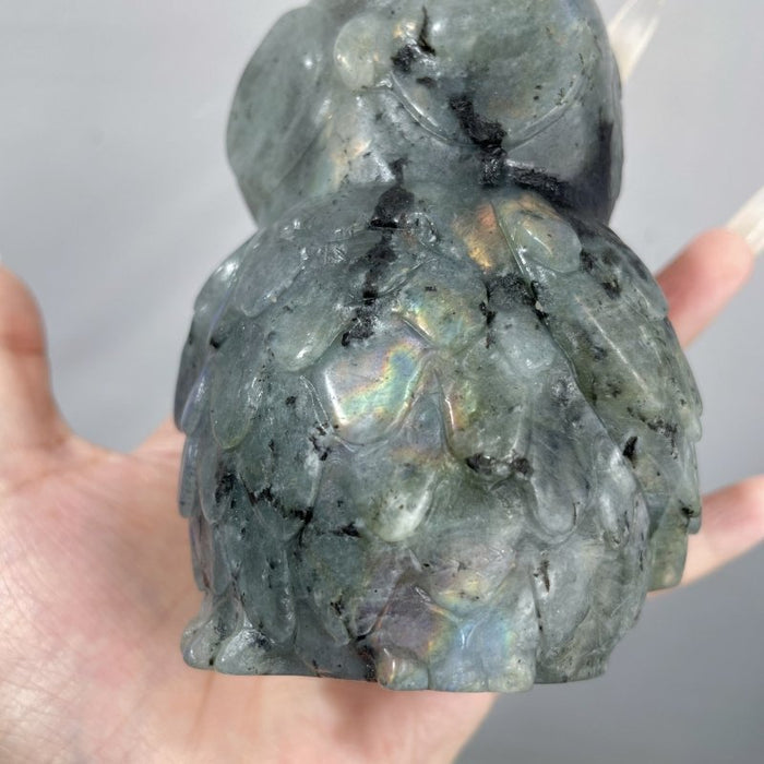Large Labradorite Owl Carving Wholesale
