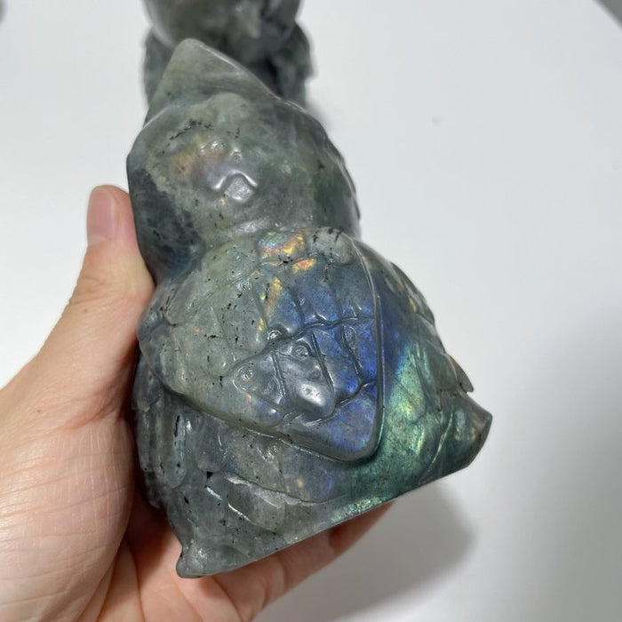 Large Labradorite Owl Carving Wholesale