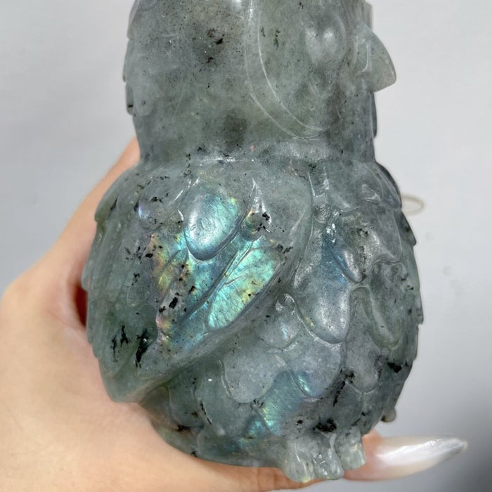 Large Labradorite Owl Carving Wholesale