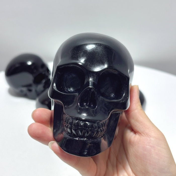 Large Obsidian Skull Carving Wholesale