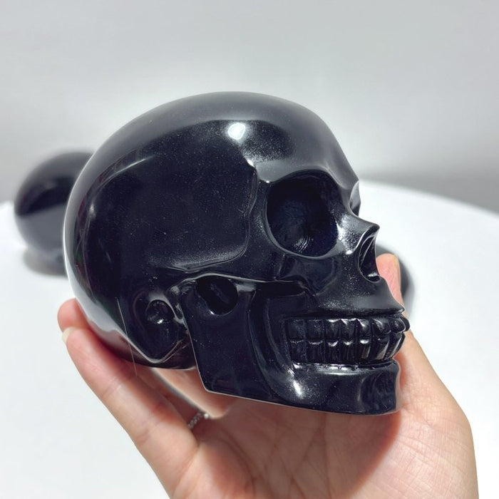 Large Obsidian Skull Carving Wholesale