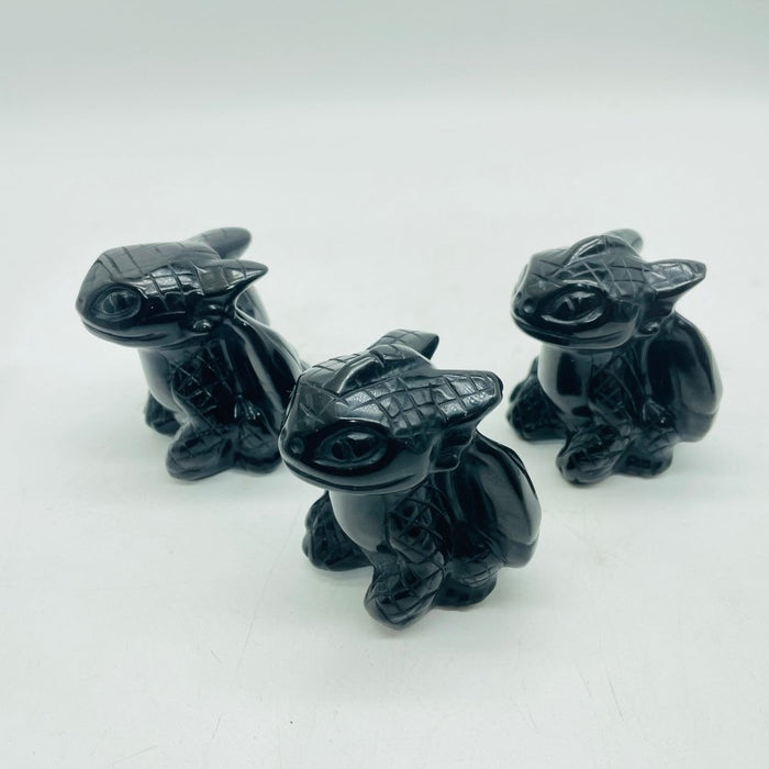 Large Obsidian Toothless Dragon Carving Wholesale