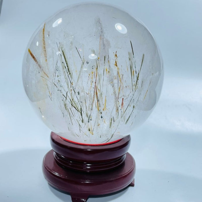 Large Rare Clear Quartz With Mica High Quality Sphere