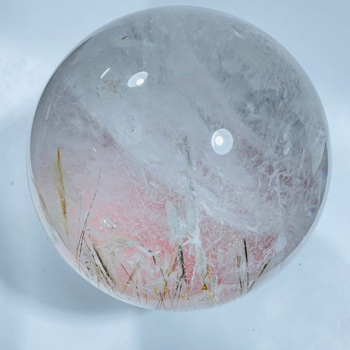 Large Rare Clear Quartz With Mica High Quality Sphere