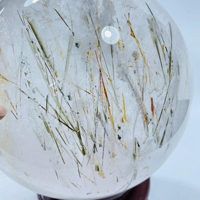 Large Rare Clear Quartz With Mica High Quality Sphere