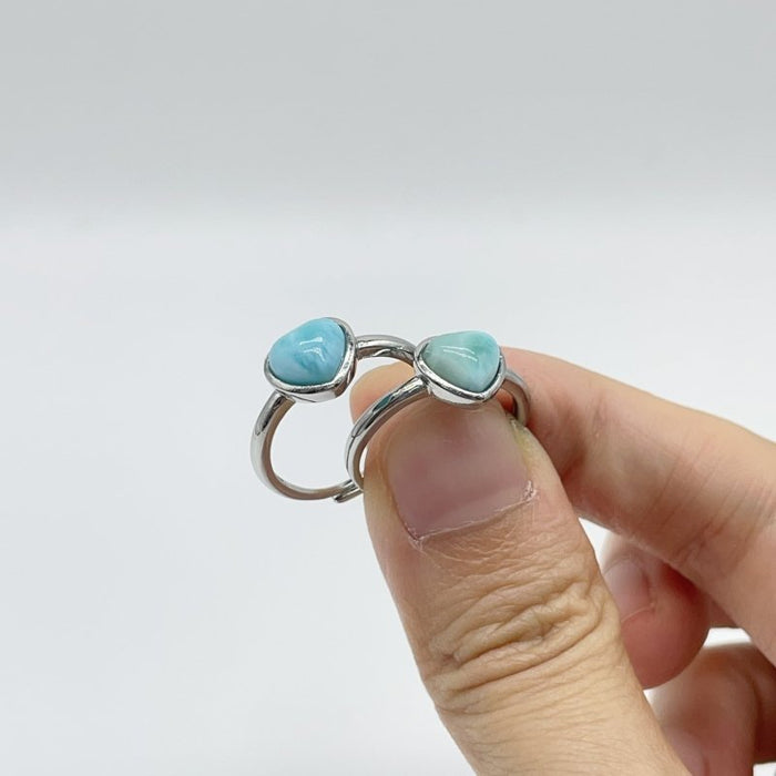 Larimar Heart Ring Crystal Wholesale
