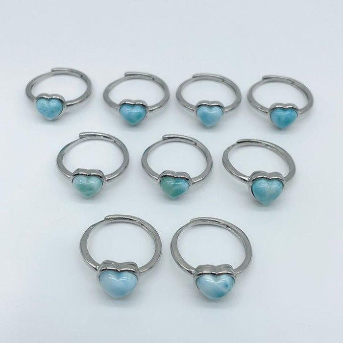 Larimar Heart Ring Crystal Wholesale