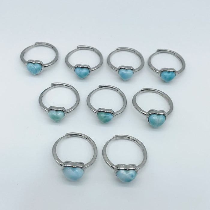 Larimar Heart Ring Crystal Wholesale