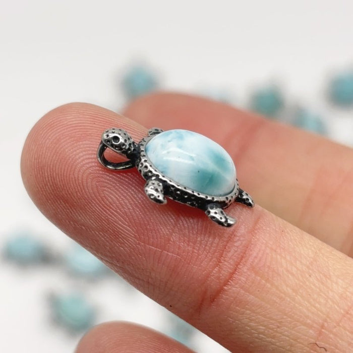 Larimar Mini Turtle Pendant Crystal Wholesale