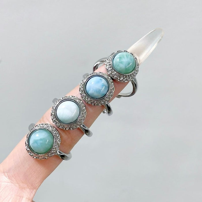 Larimar Round Ring Crystal Wholesale