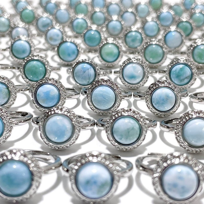 Larimar Round Ring Crystal Wholesale