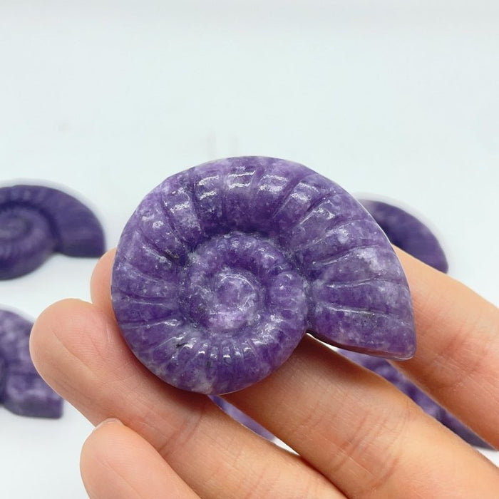Lepidolite Conch Carving Wholesale