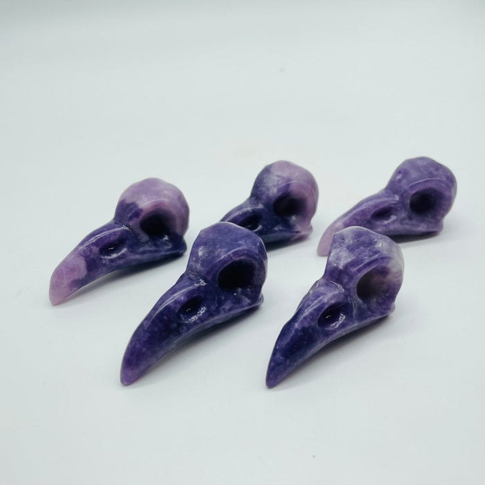 Lepidolite Crow Skull Carving Wholesale