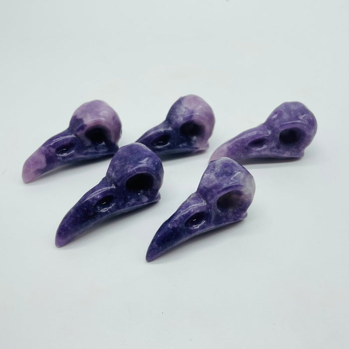 Lepidolite Crow Skull Carving Wholesale