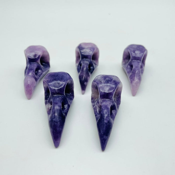 Lepidolite Crow Skull Carving Wholesale