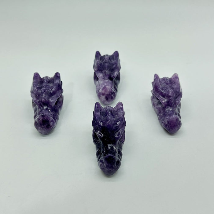 Lepidolite Dragon Head Carving Wholesale