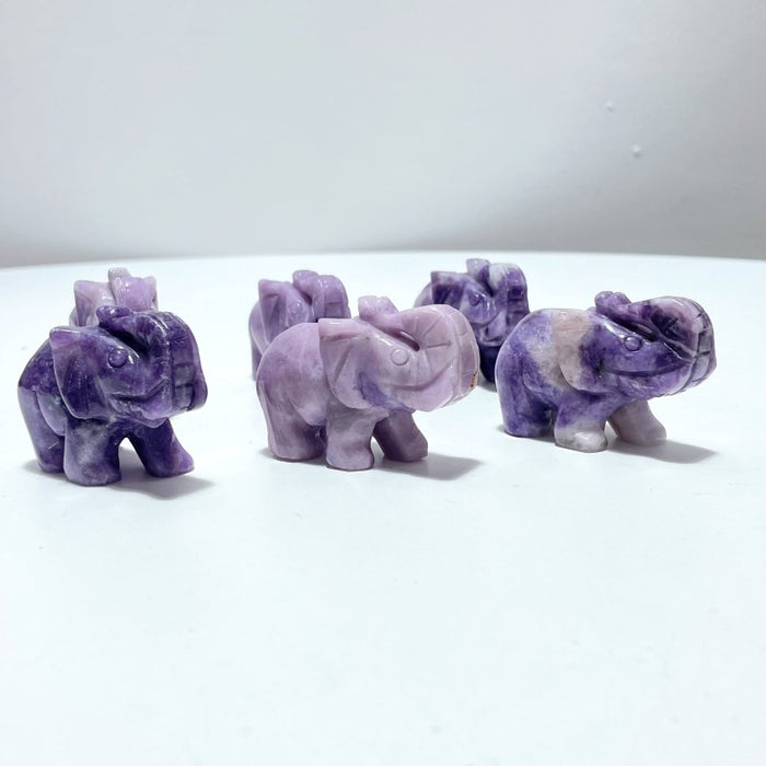 Lepidolite Elephant Carving Wholesale