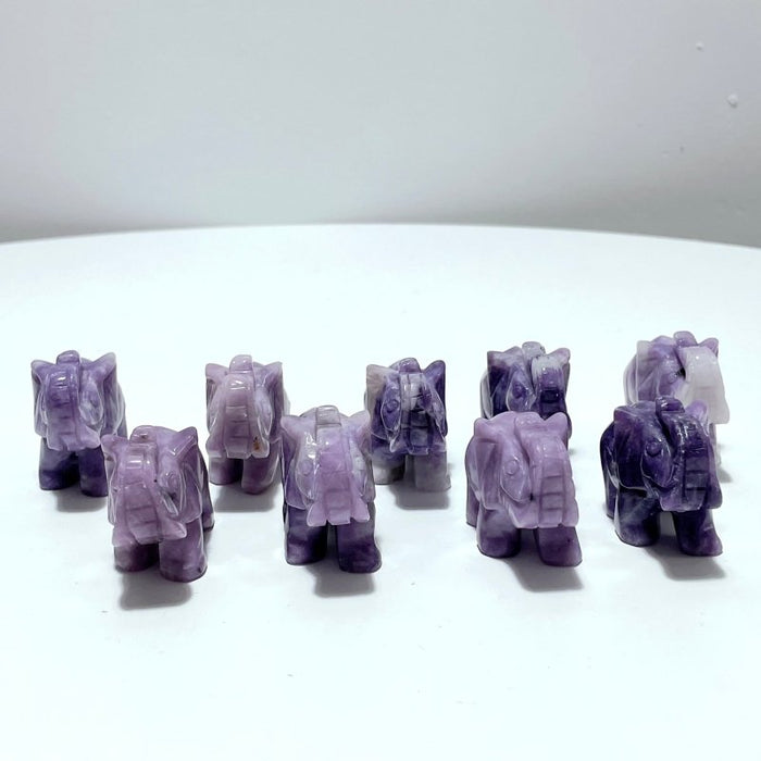 Lepidolite Elephant Carving Wholesale