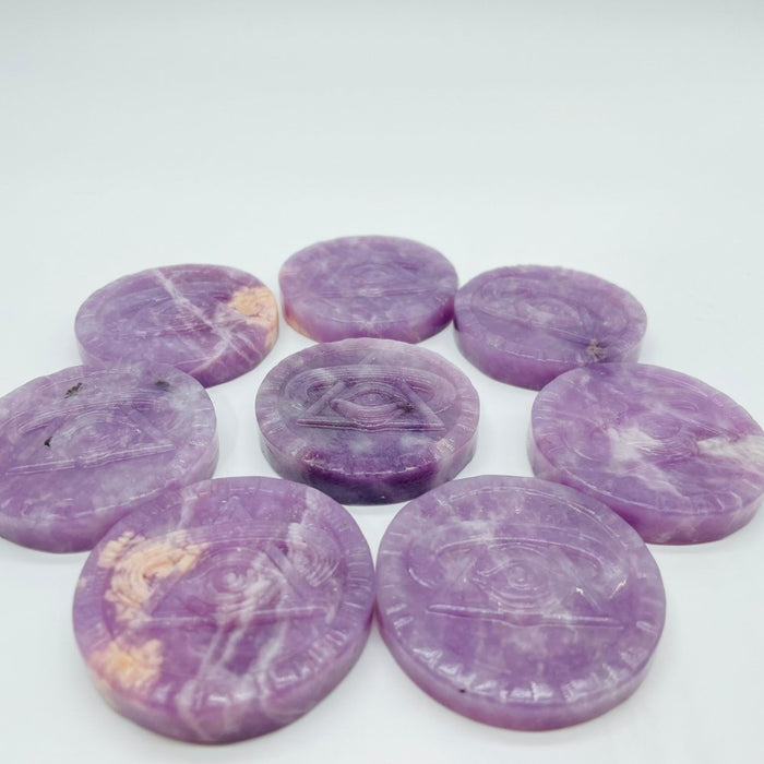 Lepidolite Evil Eye Carving Wholesale