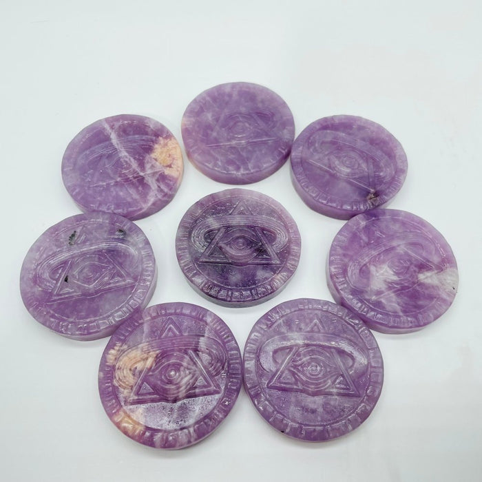 Lepidolite Evil Eye Carving Wholesale
