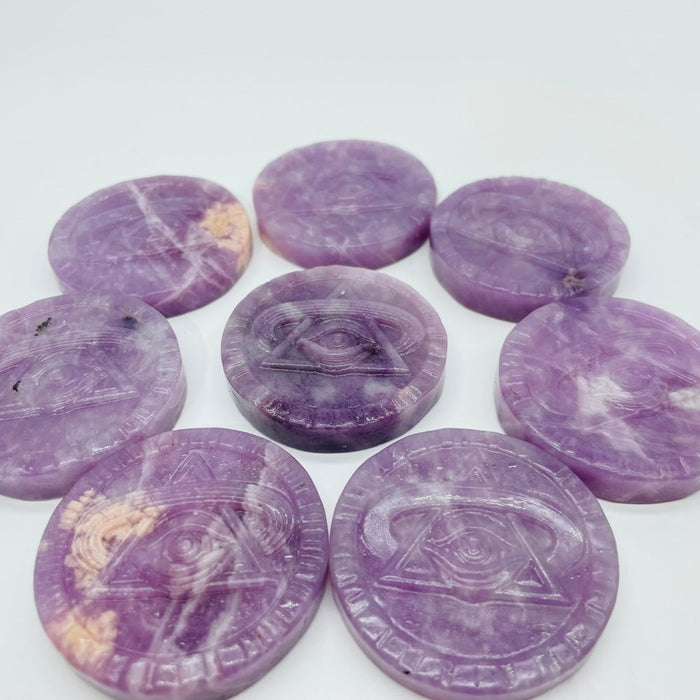 Lepidolite Evil Eye Carving Wholesale
