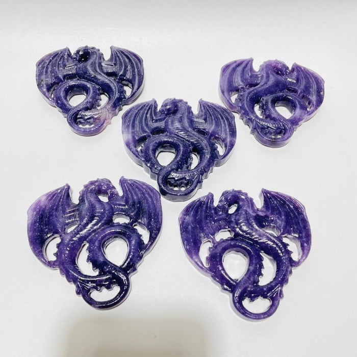 Lepidolite Flying Dragon Carving Wholesale