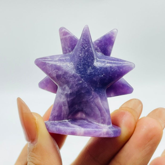 Lepidolite Stand Starfish Carving Wholesale