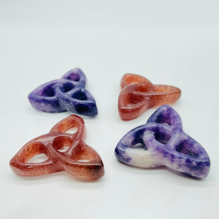 Lepidolite &Strawberry Triangle Circle Quartz Wholesale