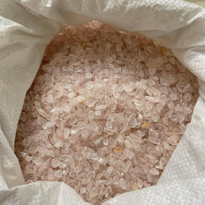 Light Pink Rose Quartz Stone Crystal Chips Gravel Wholesale