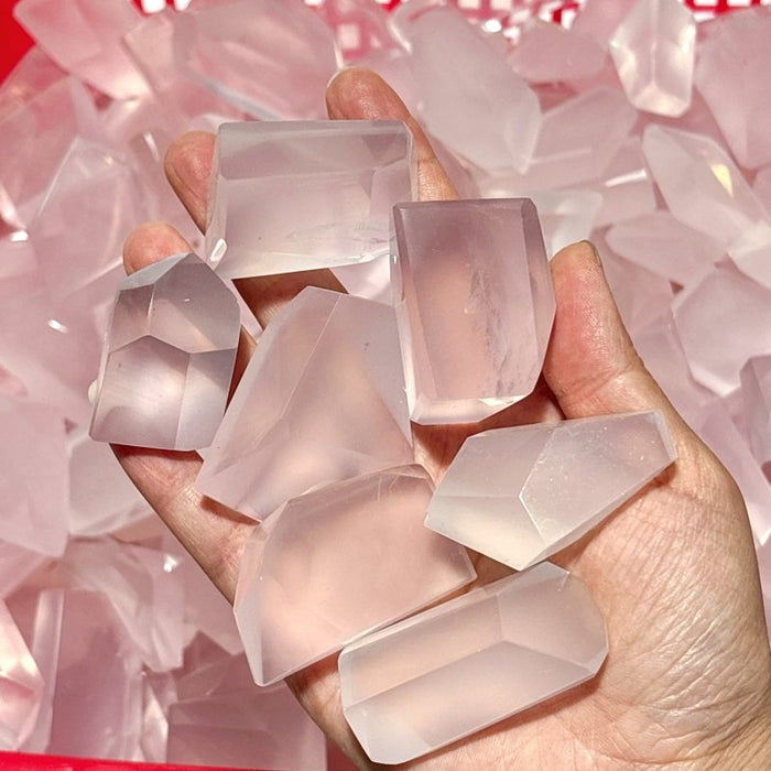 Light Pink Transparent Rose Quartz Free Form Wholesale
