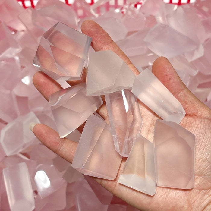 Light Pink Transparent Rose Quartz Free Form Wholesale