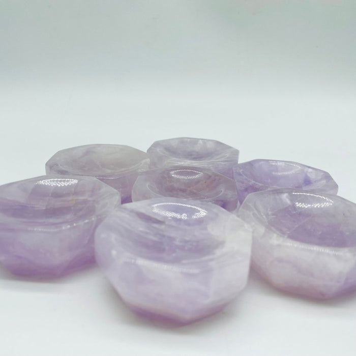 Light Purple Amethyst Six Side Shallow Bowl Wholesale