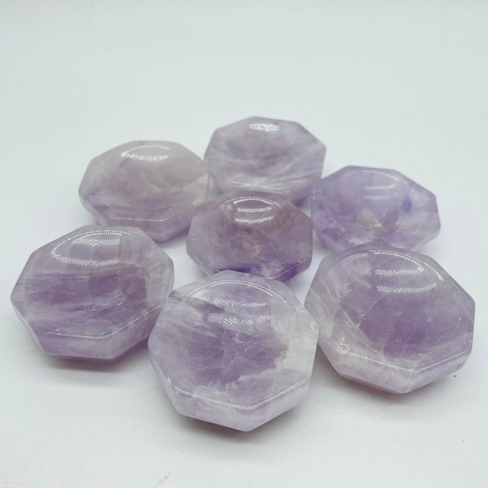 Light Purple Amethyst Six Side Shallow Bowl Wholesale