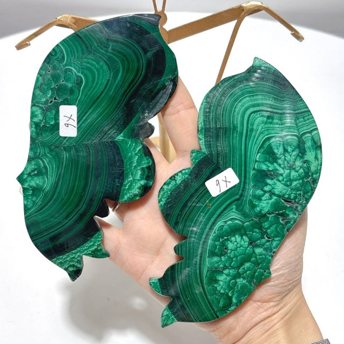 Malachite Butterfly Wing Crystal Carving With Stand