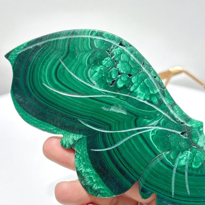 Malachite Butterfly Wing Crystal Carving With Stand