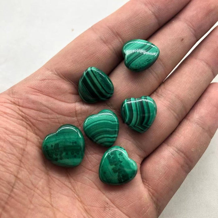 Malachite Mini Pocket Heart DIY Crystals Wholesale