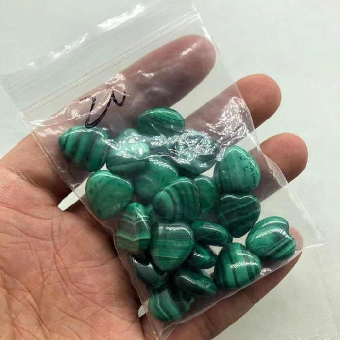 Malachite Mini Pocket Heart DIY Crystals Wholesale