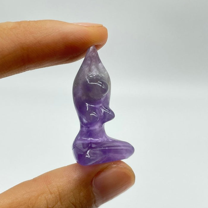 Mini Amethyst Yoga Goddess Female Carving Wholesale