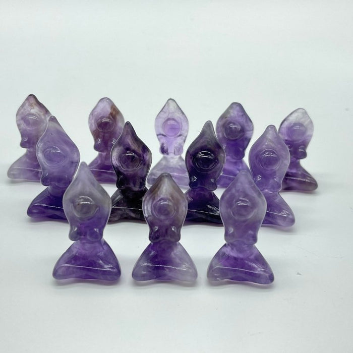 Mini Amethyst Yoga Goddess Female Carving Wholesale