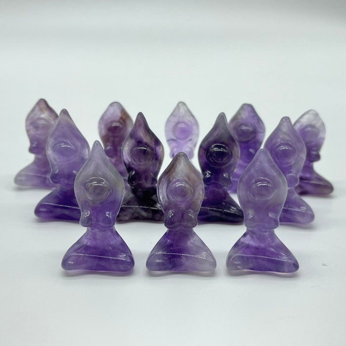 Mini Amethyst Yoga Goddess Female Carving Wholesale