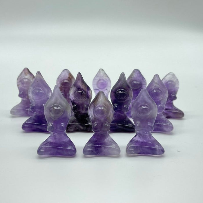Mini Amethyst Yoga Goddess Female Carving Wholesale