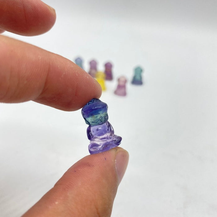 Mini Baby Buddha Rainbow Fluorite Carving Wholesale