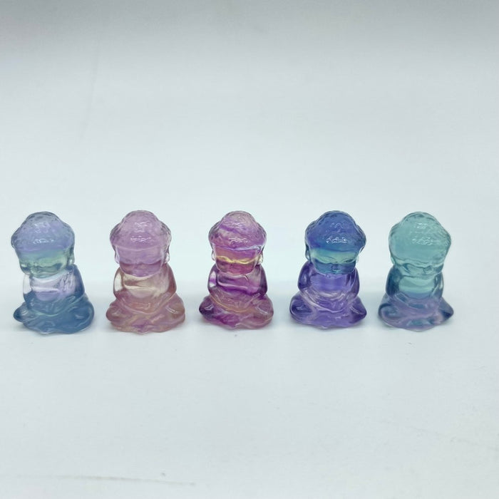 Mini Baby Buddha Rainbow Fluorite Carving Wholesale