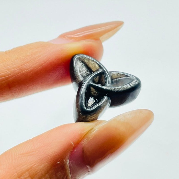 Mini Black Obsidian Triangle Circle Wholesale